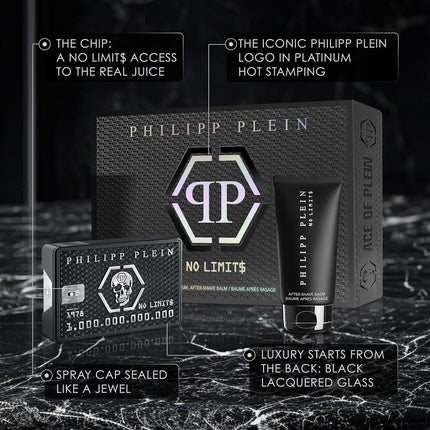 Philipp Plein Ace of Plein Men's Set with Eau de Parfum No Limits 50ml and After Shave 50ml Oriental and Woody Notes Philipp Plein