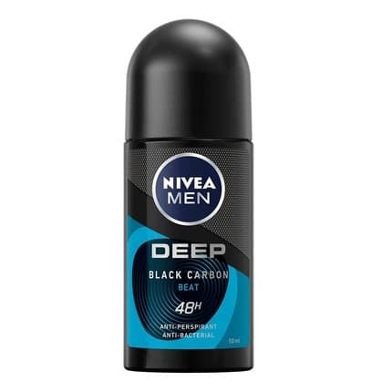 Nivea Deep Black Carbon Beat Antiperspirant Roll On 50ml pour homme
