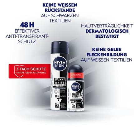 Nivea Men Black+White Deodrant Roll-on 50ml New Formula