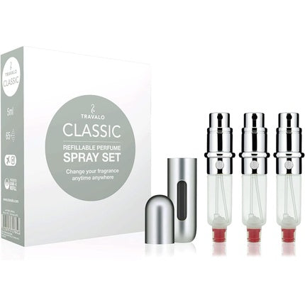Travalo Classic Hd Set Refilled Flacon 3x Case Silver Fragrance (Fragrance) Mixte 5ml