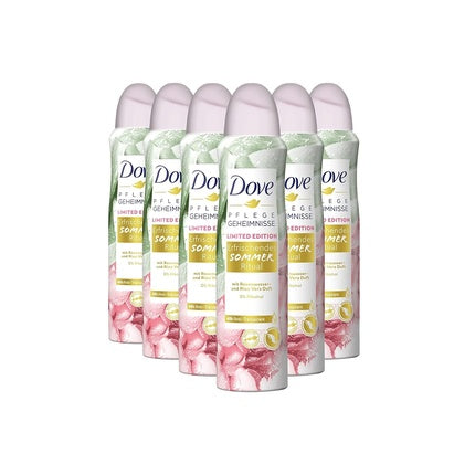 Dove Care Secrets Deodorant Spray Refreshing Summer Ritual Limited Edition with Rosewater and Aloe Vera Scent 150ml - Pack of 6 Dove