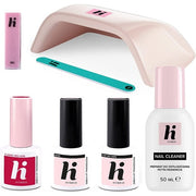 Hi Hybrid Ultimate Home Starter Set with 24W UV LED Lamp, Soak-Off Red Gel Nail Polish, Top & Base Coat, Remover and More