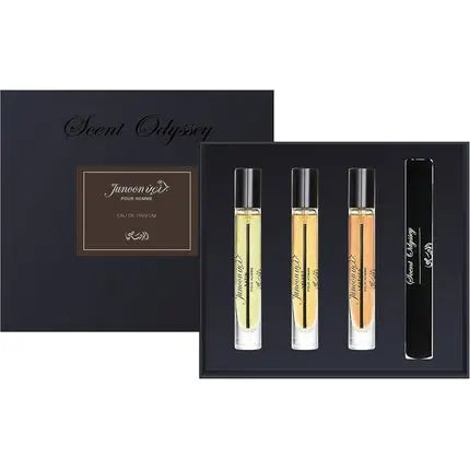 Junoon Pour Homme Collection SCENT ODYSSEY Edp 7.5ml - Set of 3 Satin Velvet Leather by Rasasi