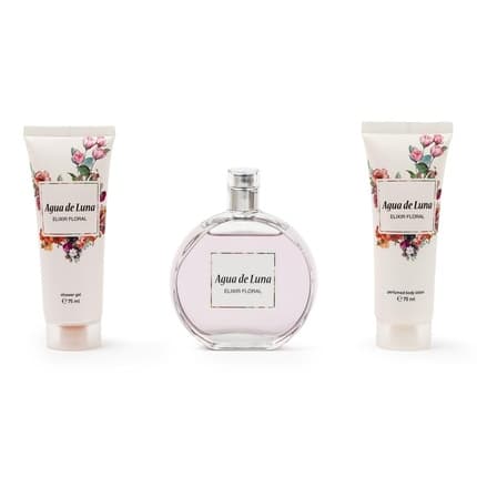 Agua De Luna Floral Elixir Gift Set Body Cream Shower Gel Citrus and Floral Scent Long Lasting Fresh Eau de Toilette  pour femme