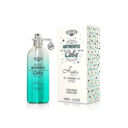 Cuba Authentic Eau De Parfum spray 3.3 fl. oz, 1oz équivaut à 30ml. Fragrance pour femme  Happy Cuba Original par Parfums Des