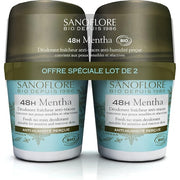 Sanoflore 48h Mentha Freshness Anti-Trace Deodorant - Pack of 2 Déodorant (Déo) Homme 50ml