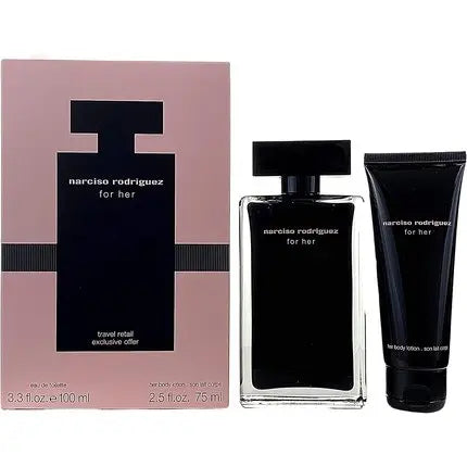 Narciso Rodriguez For Her Eau de Toilette 100ml and B/L 75ml Gift Set Narciso Rodriguez