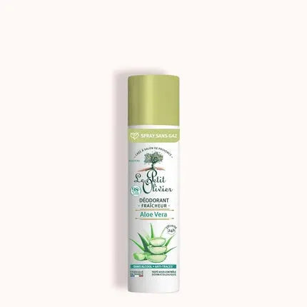 LE PETIT OLIVIER Fresh Deodorant Aloe Vera 24 Hour Effectiveness Alcohol-Free Anti-Stain Effect 98% Natural Origin Skin-Friendly Made in France 50ml Aloe Vera 75ml Le Petit Olivier