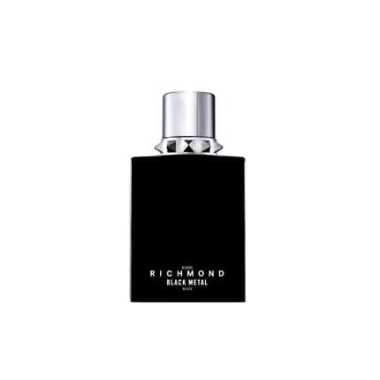JOHN RICHMOND Black Metal Man Eau de Toilette Woody Musk Floral Scent for Men 50ml Bottle