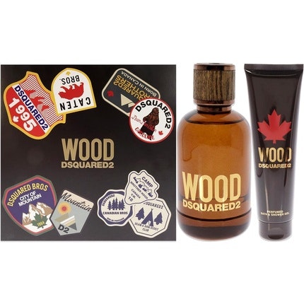 Wood par Dsquared2 Pour Homme 2 Pc Coffret 3.4oz, 1oz équivaut à 30ml Eau de toilette  Spray 5.0oz, 1oz équivaut à 30ml Bath and Shower Gel Dsquared2