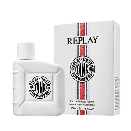 Replay Tank Custom For Woman Eau De Toilette Sweet and Enveloping Women's Fragrance with Seductive and Magnetic Character Chypre-Floral Scent 100ml Replay