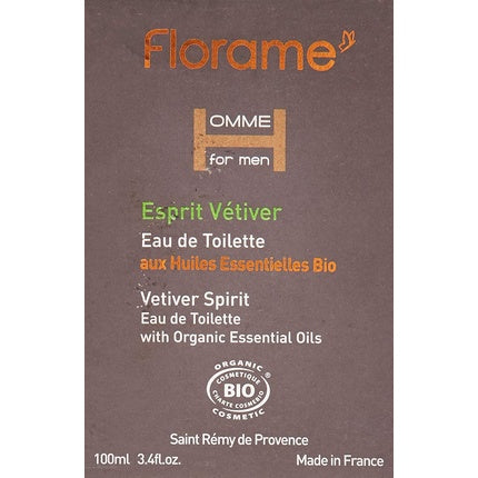 Florame Vetiver Spirit Eau De Toilette Spray for Men 3.4oz 100ml Florame