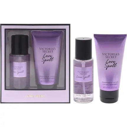 Love Spell Set by Victoria's Secret for Women 2 Pc Mini Gift Set 2.5oz Fragrance Mist 2.5oz Fragrance Lotion Victoria's Secret