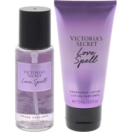 Love Spell Set by Victoria's Secret for Women 2 Pc Mini Gift Set 2.5oz Fragrance Mist 2.5oz Fragrance Lotion Victoria's Secret