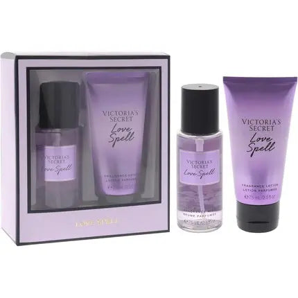 Love Spell Set by Victoria's Secret for Women 2 Pc Mini Gift Set 2.5oz Fragrance Mist 2.5oz Fragrance Lotion Victoria's Secret