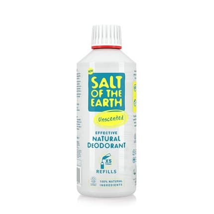 Salt Of The Earth Natural Refillable Deodorant Spray Unscented Vegan Long-Lasting Protection - 500ml