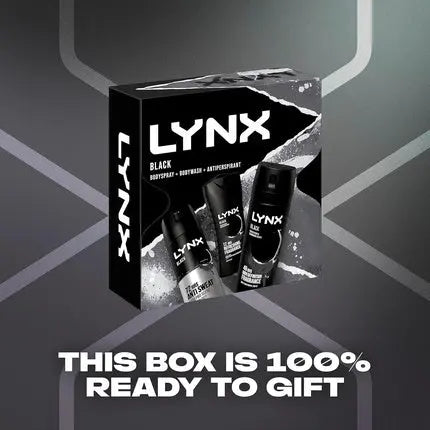 LYNX Black Trio Deodorant Gift Set Body Wash, Body Spray & Anti-Perspirant Axe/Lynx