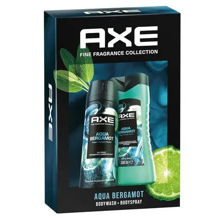 Axe Fine Fragrance Gift Set Aqua Bergamot with Body Spray and Shower Gel 150ml 300ml Axe/Lynx