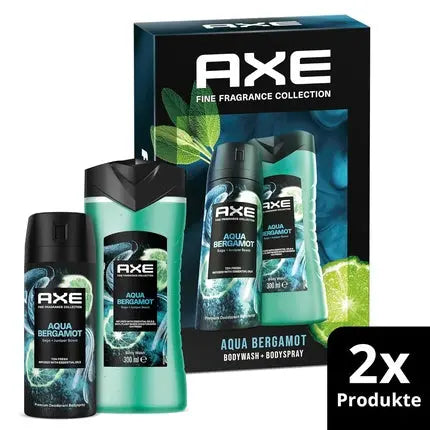 Axe Fine Fragrance Gift Set Aqua Bergamot with Body Spray and Shower Gel 150ml 300ml Axe/Lynx