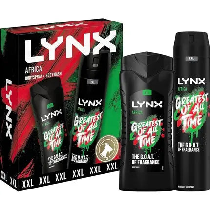 LYNX Africa Duo Body Spray Gift Set Body Wash and Deodorant 2 Piece Axe/Lynx