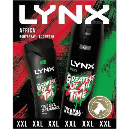 LYNX Africa Duo Body Spray Gift Set Body Wash and Deodorant 2 Piece Axe/Lynx