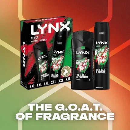 LYNX Africa Duo Body Spray Gift Set Body Wash and Deodorant 2 Piece Axe/Lynx