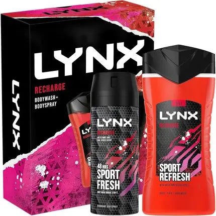 LYNX Recharge Deodorant Gift Set Body Wash & Body Spray for His Daily Routine Axe/Lynx