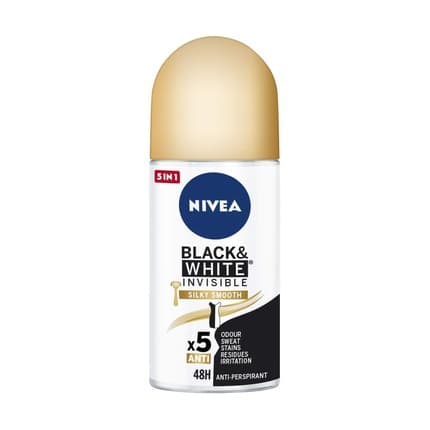 Nivea Black & White Invisible Silky Smooth Roll On Deodorant Déodorant (Déo) Mixte 50ml