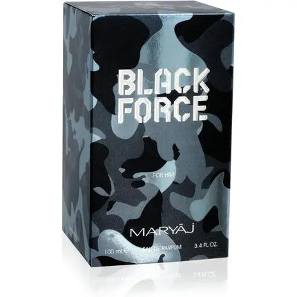 MARYAJ BLACK FORCE Eau De Parfum For Men 100ml Citrus Aromatic Blend Floral Spicy Woody Musky Mossy Notes Premium Fragrance Long-Lasting Scent Maryaj