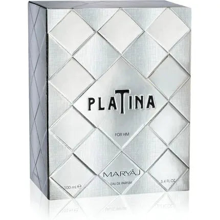 MARYAJ PLATINA Perfume for Men Eau De Parfum 100ml Citrus Fruity Aromatic Floral Amber Patchouli Oakmoss Maryaj