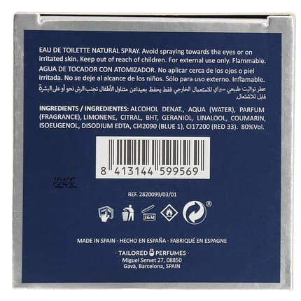 Pedro del Hierro PDH Fresh Water Fragrance Man Toilet Water 3.4oz 100ml Spray Blue Silver Bottle - Made in Spain by Tailored Ph003