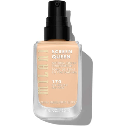 Milani Screen Queen Liquid Foundation Makeup with Digital Bluelight Filter Technology Golden Fair