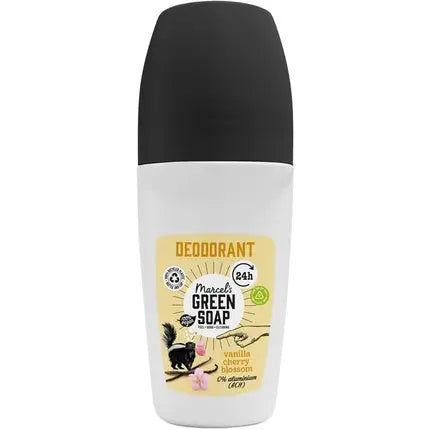 Marcel's Green Soap Anti-Perspirant Deodorant Roll-on Vanilla & Cherry Blossom Free from Aluminium Non-staining 95% Natural Ingredients - 100% Recycled Plastic Marcel's Green Soap