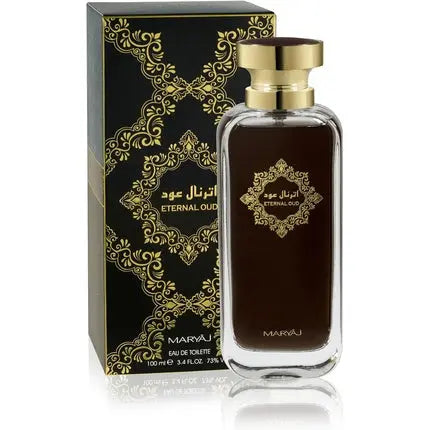 Maryaj Eternal Oud Eau De Toilette For Unisex 100ml Oriental Fragrance with Sweet Almond Floral Heart of Violet and Rose Musk and Cedarwood Base Long-Lasting Captivating Scent for Men and Women Maryaj