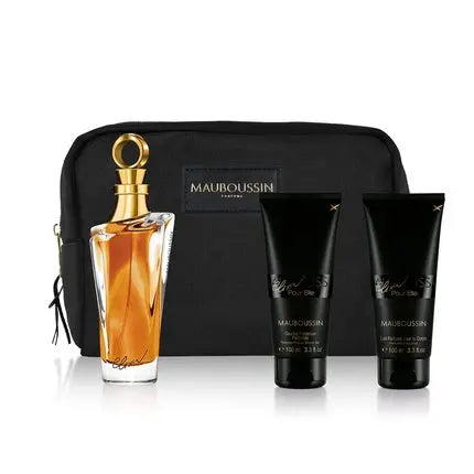 Mauboussin Prestige 2022 Elixir Pour Elle Eau de Parfum 100ml with Shower Gel, Body Lotion, and Toiletry Bag Mauboussin