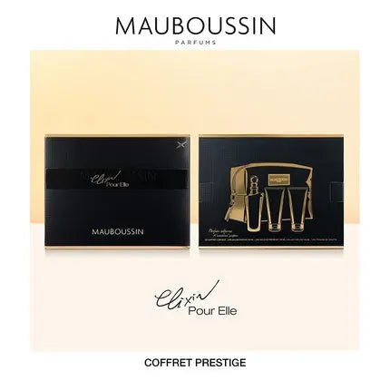 Mauboussin Prestige 2022 Elixir Pour Elle Eau de Parfum 100ml with Shower Gel, Body Lotion, and Toiletry Bag Mauboussin