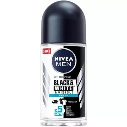 Nivea Invisible Black & White Fresh Deo Roll-on Déodorant (Déo) Homme 50ml