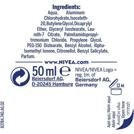 Nivea Black & White Invisible Silky Smooth Deodorant 50ml