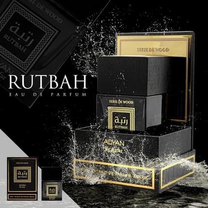 Adyan Rutbah Serie de Wood Sensual Cognac with Cinnamon, Tonka Bean, Oak, Praline, Vanilla, and Sandalwood Luxury Unisexe