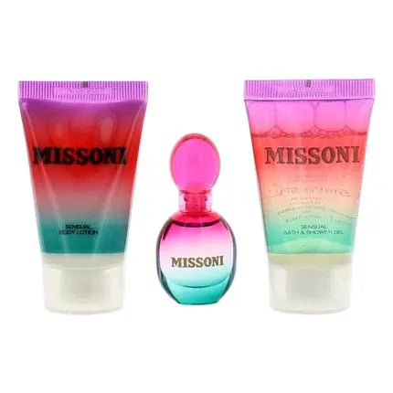 Missoni 3 Piece Mini Set for Women: 5ml EDP, 0.8oz BL, 0.8oz SG Missoni