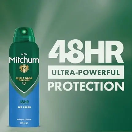 Mitchum Men Triple Odor Defense 48HR Protection Deodorant Spray & Antiperspirant 200ml Ice Fresh Mitchum