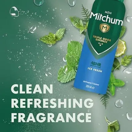 Mitchum Men Triple Odor Defense 48HR Protection Deodorant Spray & Antiperspirant 200ml Ice Fresh Mitchum