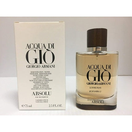 Giorgio Armani Acqua Di Gio Absolu For Men Eau De Parfum Spray 2.5oz Giorgio Armani