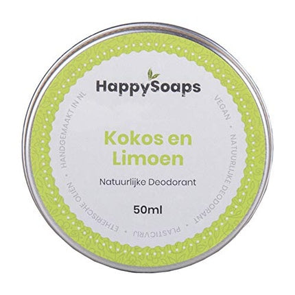 HappySoaps Vegan Deodorant Coconut and Lime 50g Happysoaps