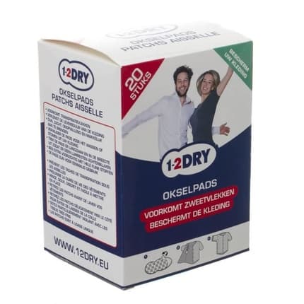 1-2dry 1-2DRY 20 Large White Underarm Pads Antiperspirant - Against Sweat Stains - Absorbent Unisexe