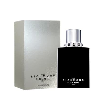 John Richmond Black Metal Man Woody Musk Floral Scent Bottle Eau de Toilette (EDT) Homme 50ml