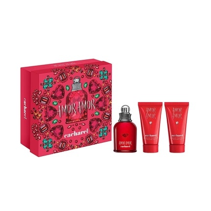 Cacharel Amor Amor 3 Piece Coffret pour femme  - Blackcurrant, Lily of the Valley & Vanilla Fragrance 1.7oz, 1oz équivaut à 30ml Cacharel