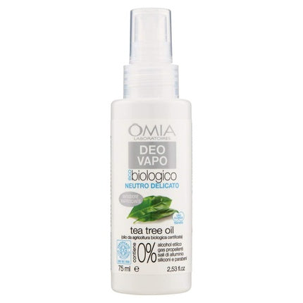 Omia Eco Biological Tea Tree Deodorant Spray 75ml - Fresh and Odor-Inhibiting for 24 Hours - Dermatologically Tested for Men and Women Maison des fragrances