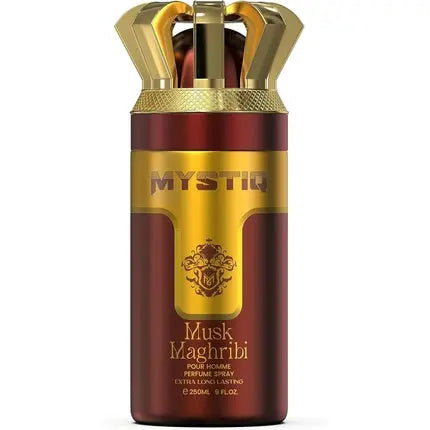 Musk Maghribi 250ml Extra Long Lasting Perfume Body Spray by Mystiq Nylaa Unisex with Lemon Bergamot Jasmine Cedarwood Musk Amber Notes Nylaa