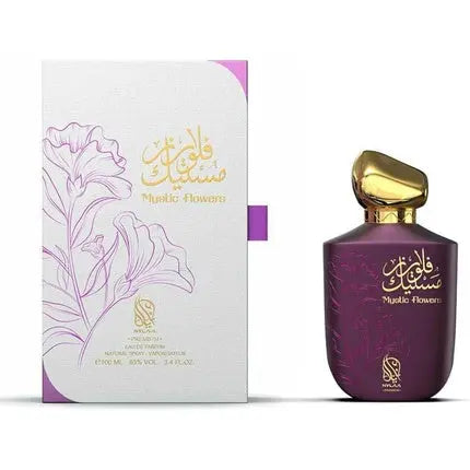 Mystic Flowers EDP 100ml by Nylaa Eau De Parfum for Women Floral Fruity Scent with Peach Pear Jasmine Sandalwood Arabian Fakhar Women Fragrance Nylaa